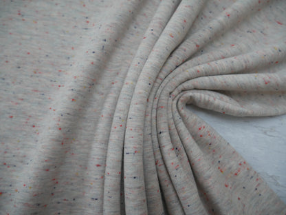 Speckled Cotton Sweat in Ecru, £16.50 p/m-Fabric-Flying Bobbins Haberdashery