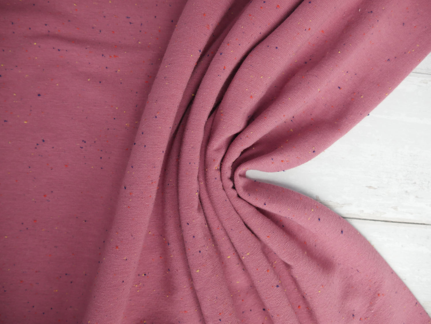 Speckled Cotton Sweat in Rose, £16.50 p/m-Fabric-Flying Bobbins Haberdashery