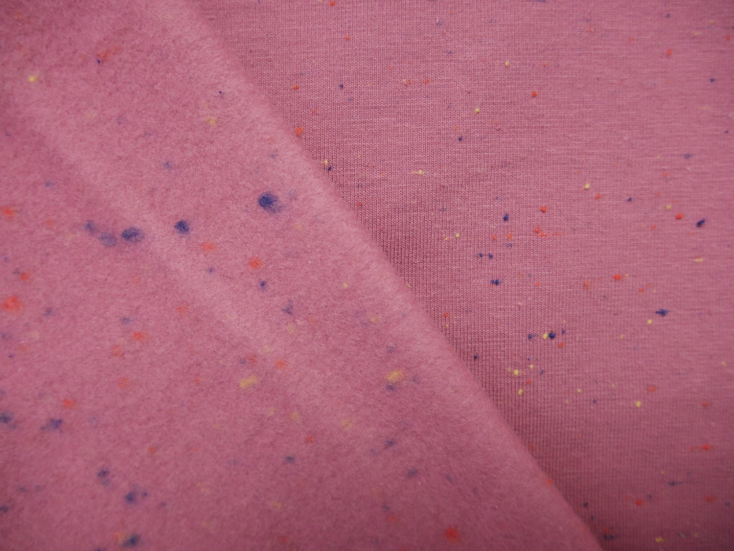 Speckled Cotton Sweat in Rose, £16.50 p/m-Fabric-Flying Bobbins Haberdashery