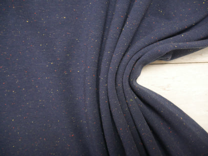 Speckled Cotton Sweat in Navy, £16.50 p/m-Fabric-Flying Bobbins Haberdashery