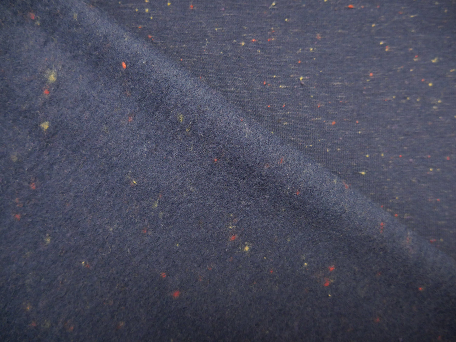 Speckled Cotton Sweat in Navy, £16.50 p/m-Fabric-Flying Bobbins Haberdashery