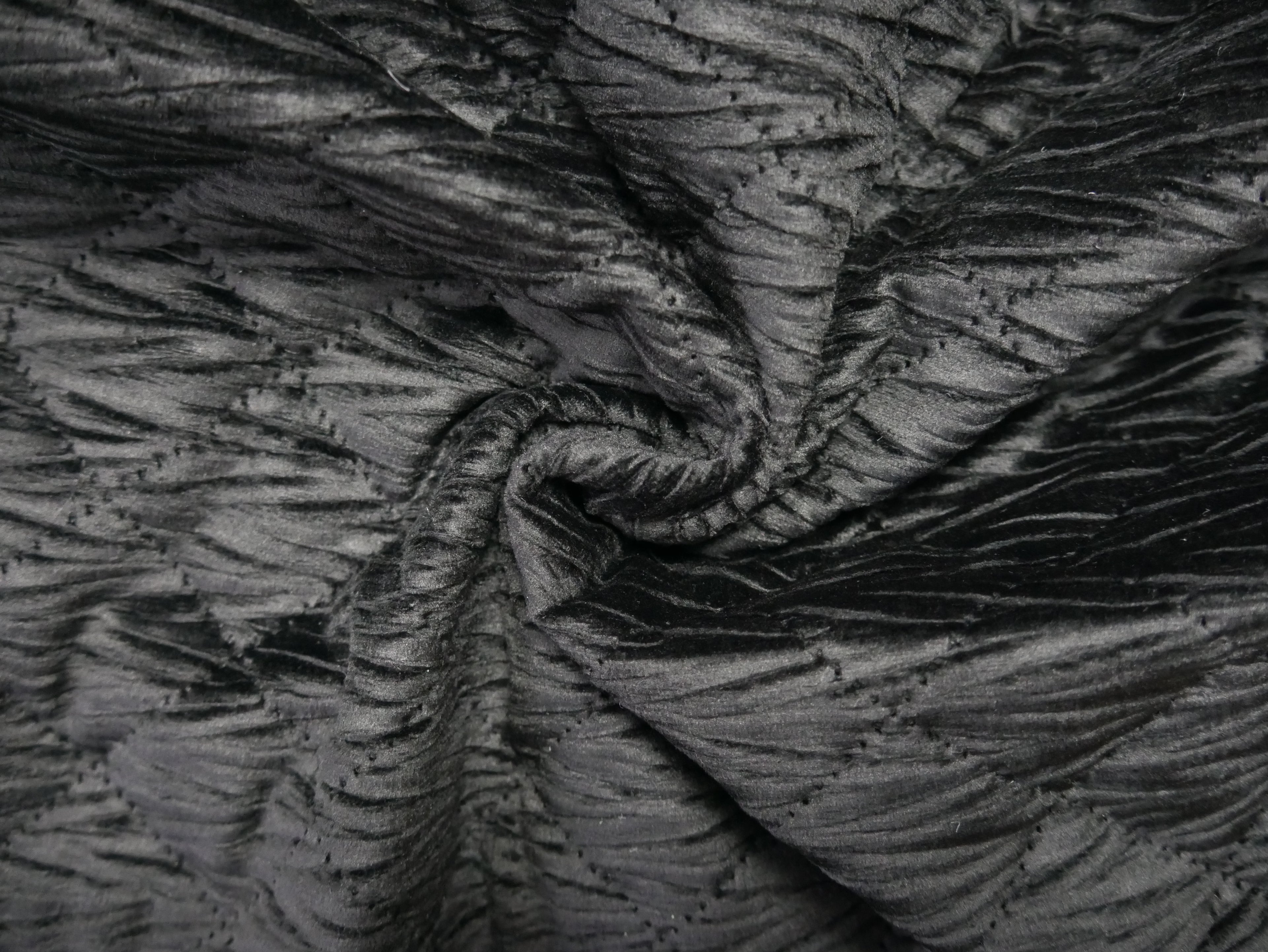 Quilted Velvet in Black, £16.00 p/m-Fabric-Flying Bobbins Haberdashery