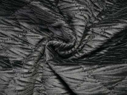 Quilted Velvet in Black, £16.00 p/m-Fabric-Flying Bobbins Haberdashery