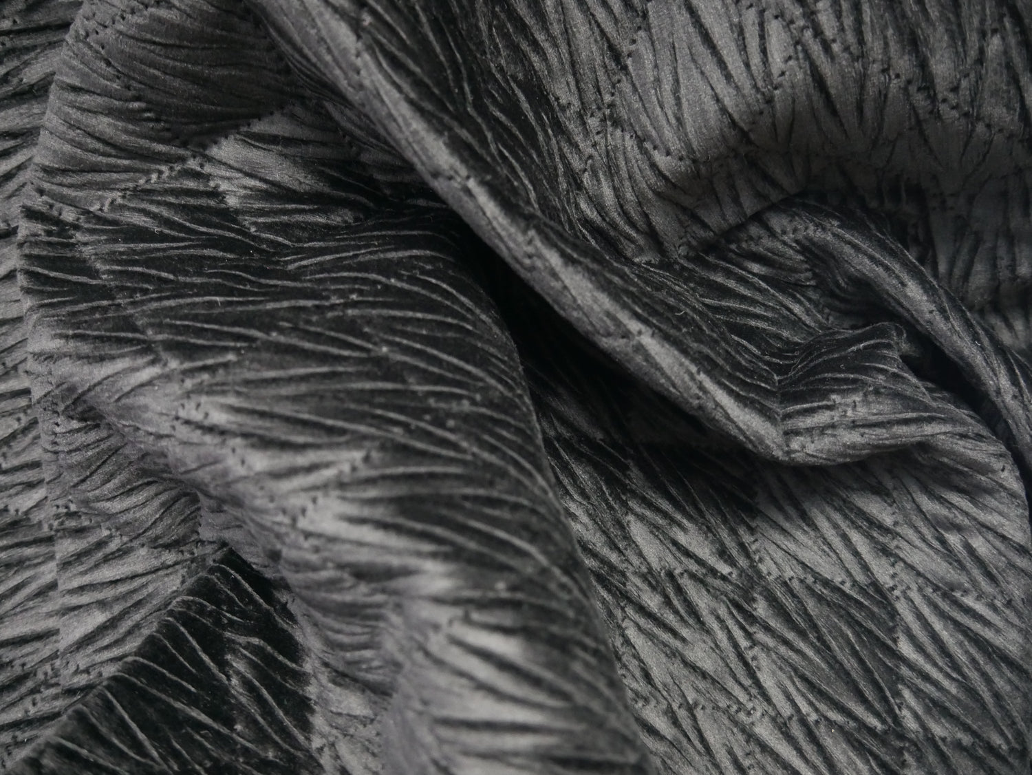 Quilted Velvet in Black, £16.00 p/m-Fabric-Flying Bobbins Haberdashery