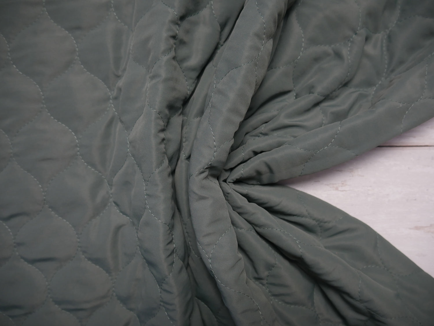 Quilted Fabric in Sage, £14.50 p/m-Fabric-Flying Bobbins Haberdashery