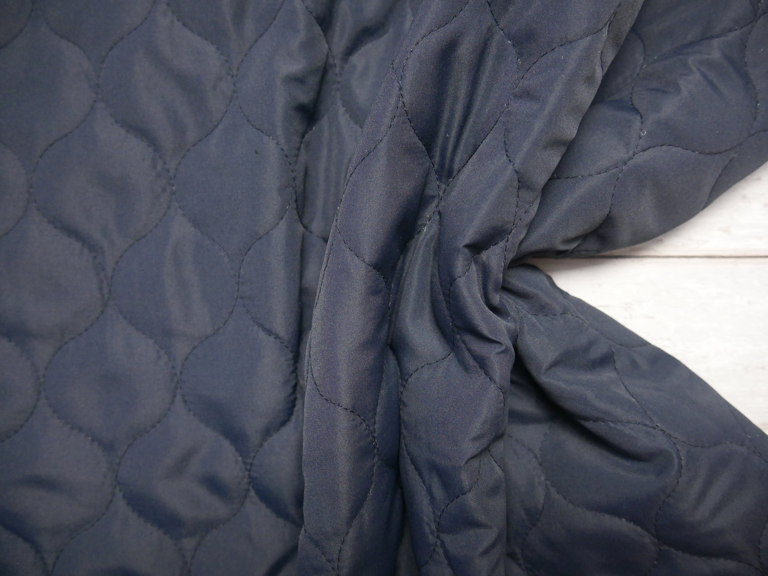 Quilted Fabric in Navy, £14.50 p/m-Fabric-Flying Bobbins Haberdashery