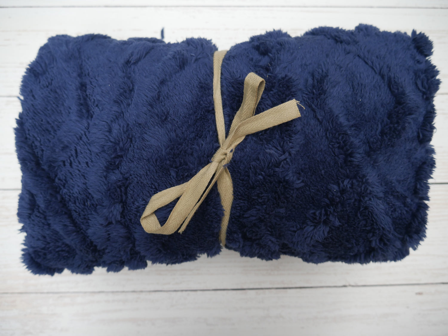 REMNANT - Double Fur Cable Fleece in Navy, 0.4m-Remnants-Flying Bobbins Haberdashery