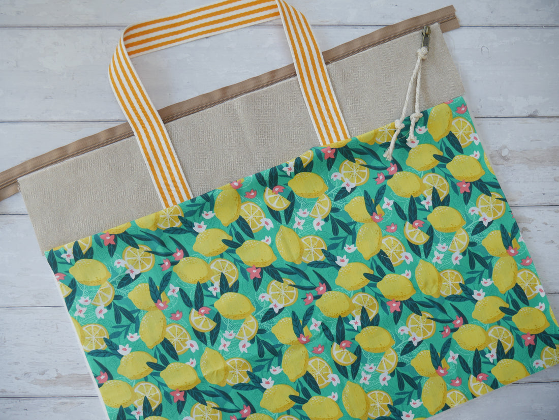 Zip Tote Bag Kit - Lemon Zest-Sewing Kit-Flying Bobbins Haberdashery