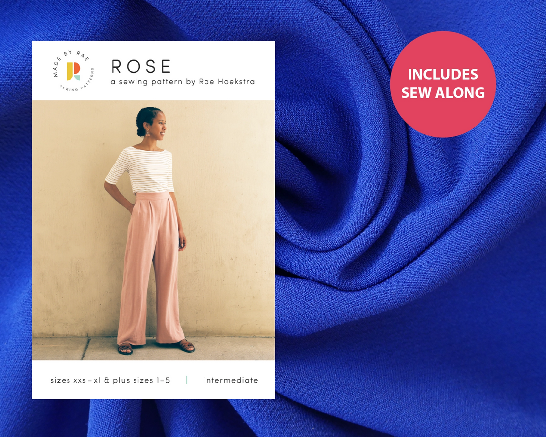 Rose Trousers Kit - Sydney Crepe in Sapphire-Sewing Kit-Flying Bobbins Haberdashery