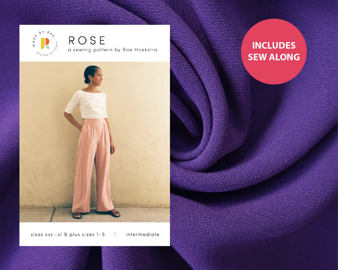 Rose Trousers Kit - Sydney Crepe in Violet-Sewing Kit-Flying Bobbins Haberdashery