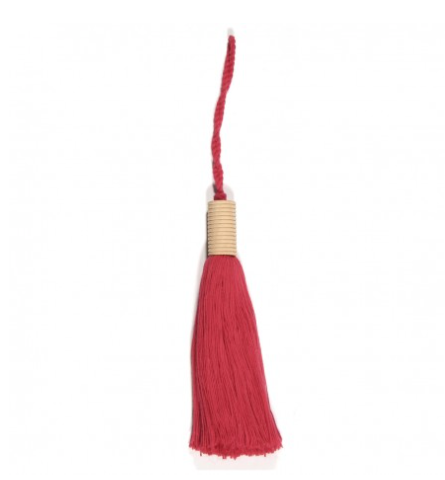 Giant Wooden Tassel in Cerise-Tassel-Flying Bobbins Haberdashery