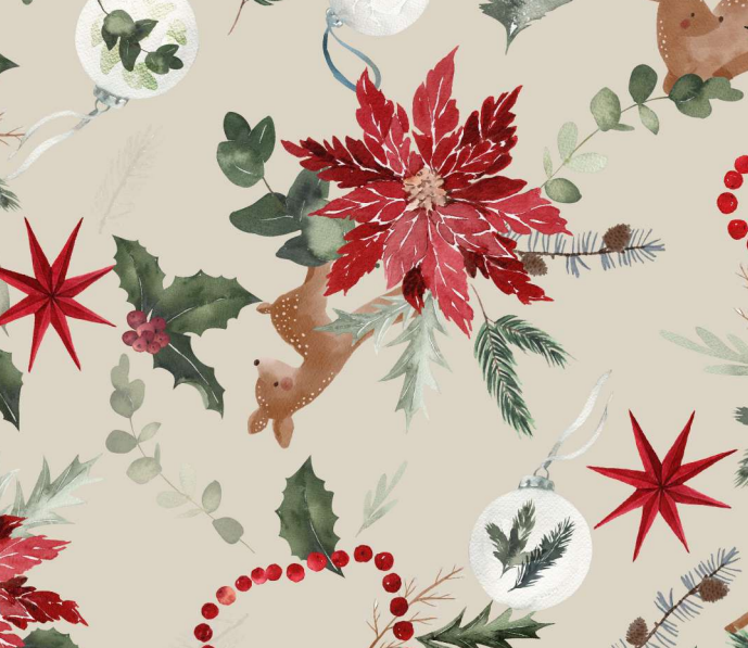 Winter Wishes Printed Cotton, £14.00 p/m-Fabric-Flying Bobbins Haberdashery