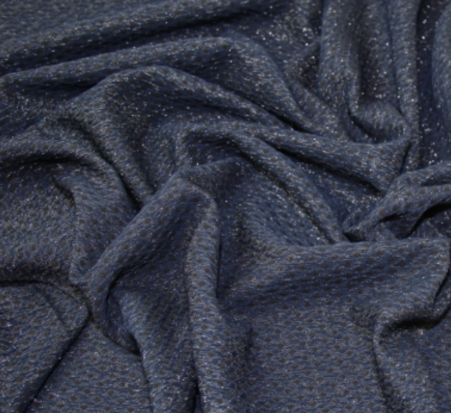 Lady McElroy Leonardo Lurex Knit in Blue, £16.50 p/m-Jacquard Knit-Flying Bobbins Haberdashery