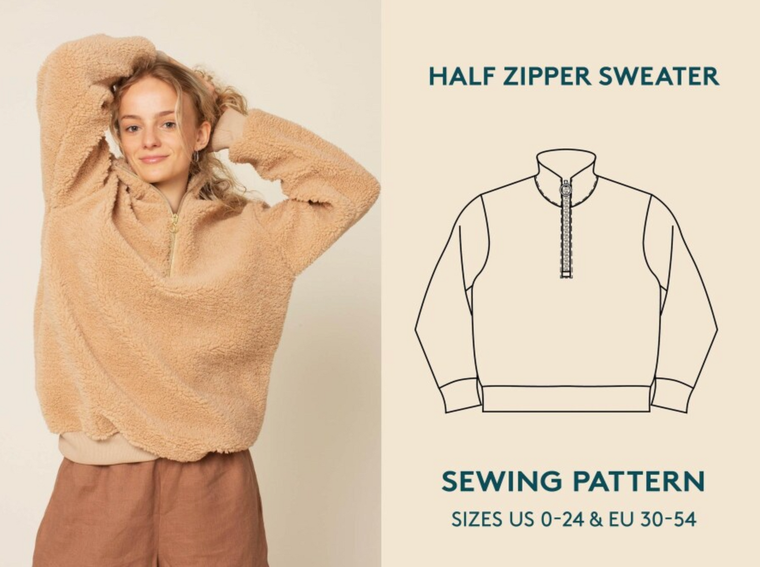 The Half-Zip Sweater - Speckled Marine-Sewing Kit-Flying Bobbins Haberdashery