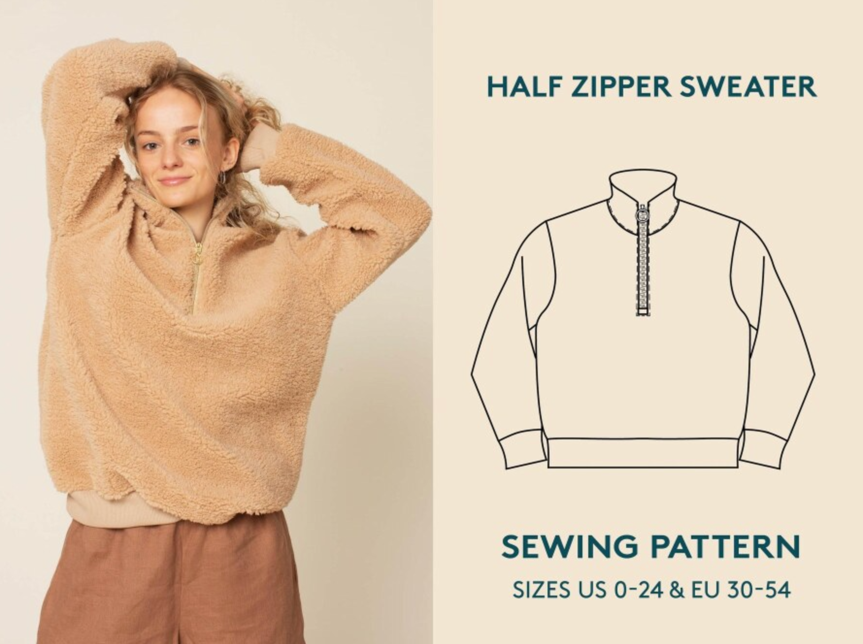 The Half-Zip Sweater - Speckled Marine-Sewing Kit-Flying Bobbins Haberdashery